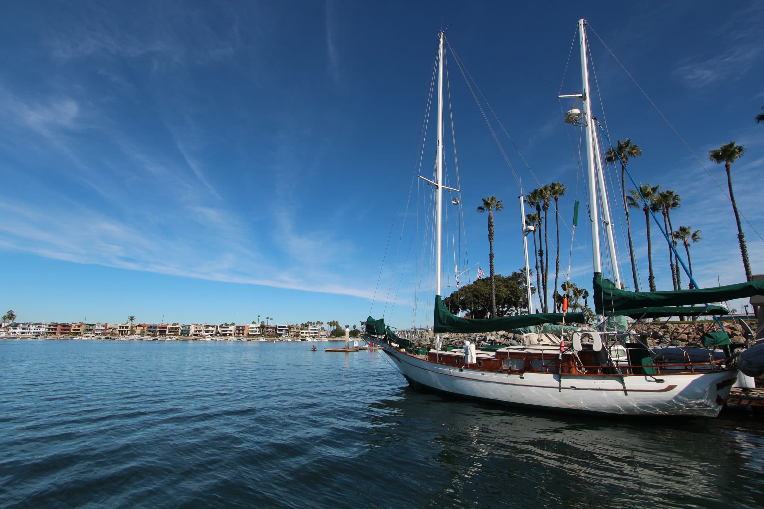 Boat docked in Port of Long Beach